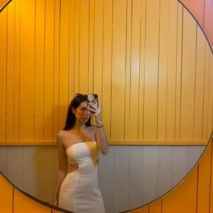 Superdown Strapless White Dress